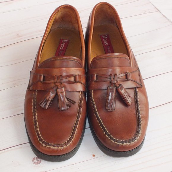 BASS FLEX‎ ADAMS KILTIE TASSEL LOAFER SIZE 10 BROWN - Picture 2 of 9